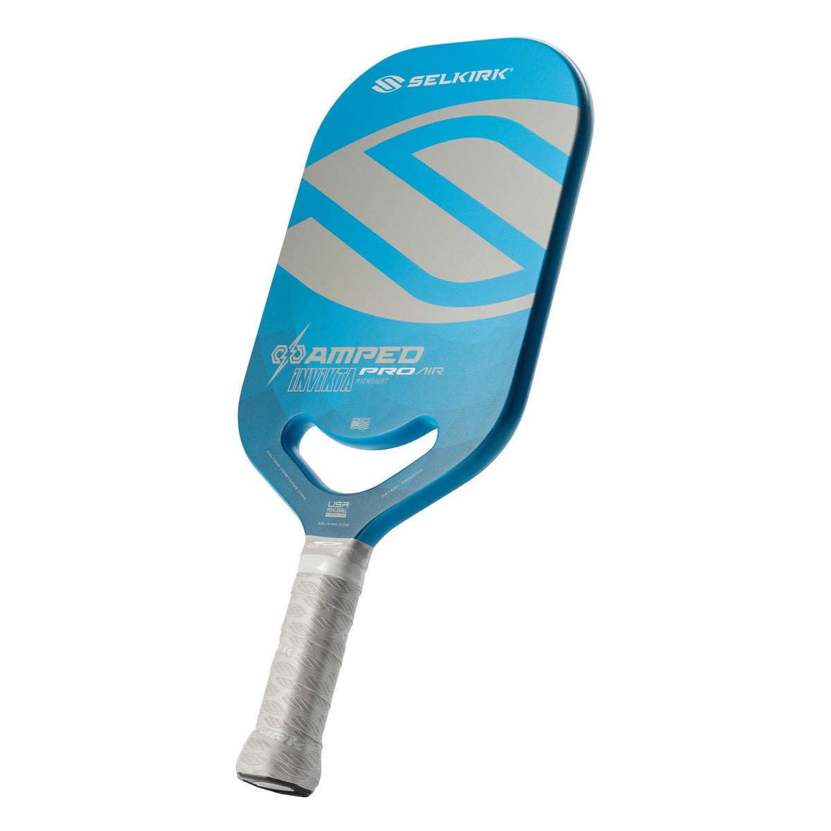 Pala de Pickleball Selkirk Amped Pro Air 2025 | Pala de Pickleball de Fibra de Vidrio con Núcleo de Polipropileno X5+ de 16mm | Throatflex | Flex Foam | Raquetas de Pickleball Hechas en EE.UU. | Azul Invikta